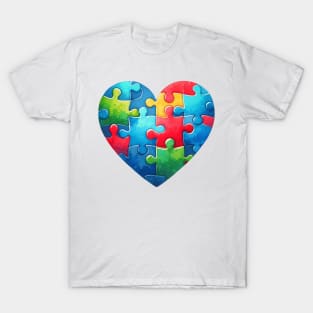 Puzzle Heart Autism Awareness Gift for Birthday, Mother's Day, Thanksgiving, Christmas T-Shirt